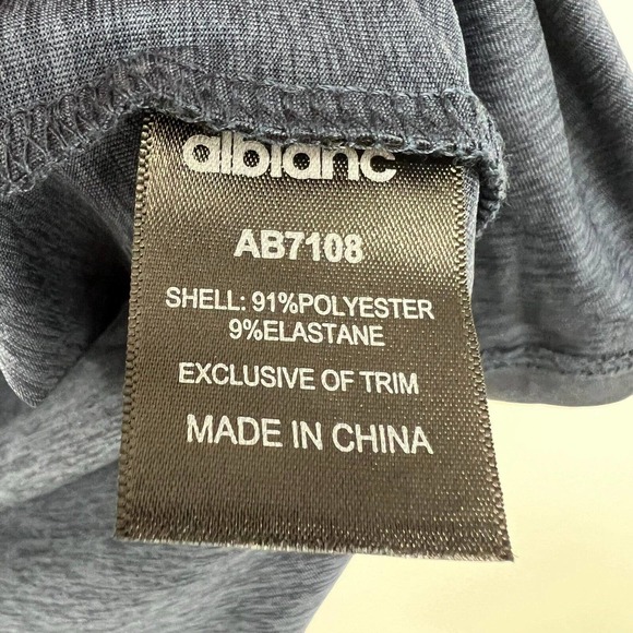 Alblanc AthleticT-Shirt Men's Sz Large Navy Blue Crew Neck Short Sleeve AB7108 - Picture 5 of 7